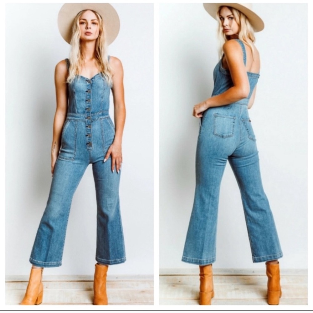 7 For All Mankind {S} Whitney Cropped Jumpsuit 2 4
